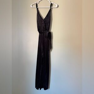H&M Black Velvet Jumpsuit